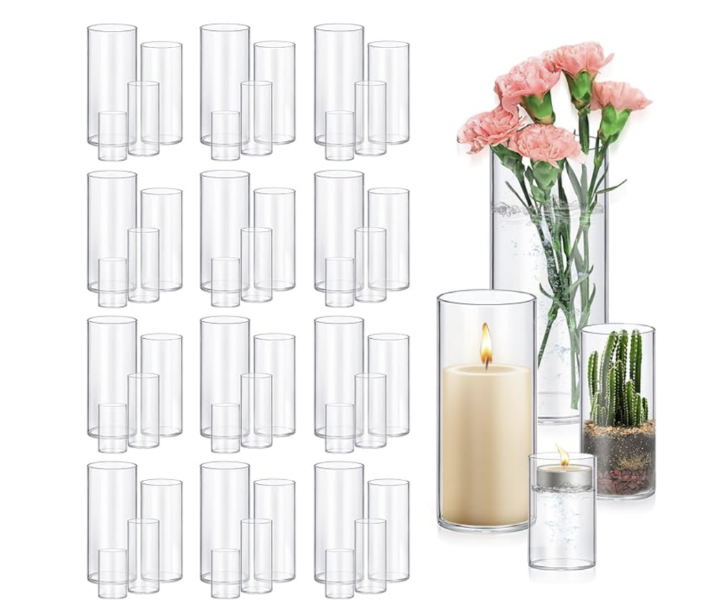transparent candle holders for wedding reception